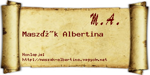 Maszák Albertina névjegykártya